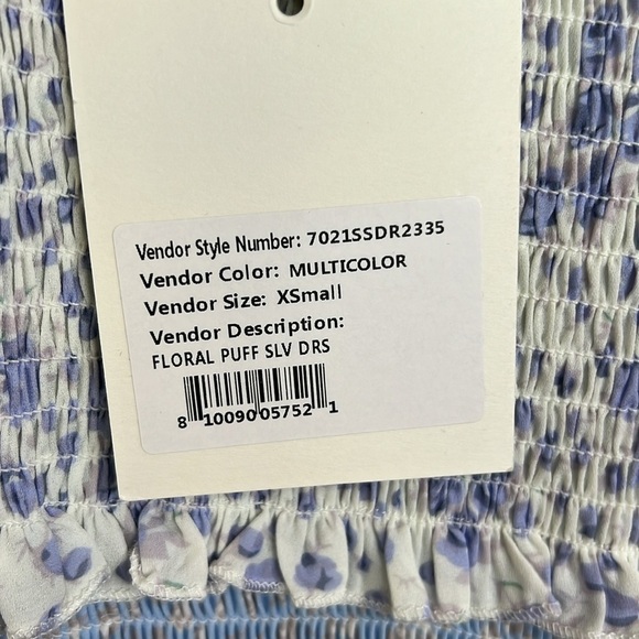 70/21 Floral Tiered Boho Ruffled Hem Mini Dress Size XS In Blue Pink - Picture 9 of 13